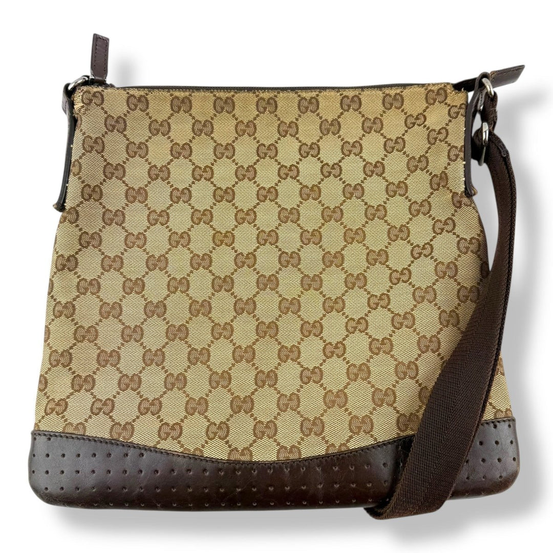 Gucci GG Monogram Beige Brown Large Crossbody Bag - Lux Central