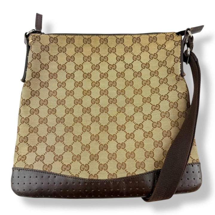 Gucci GG Monogram Beige Brown Large Crossbody Bag - Lux Central