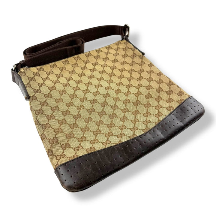 Gucci GG Monogram Beige Brown Large Crossbody Bag - Lux Central