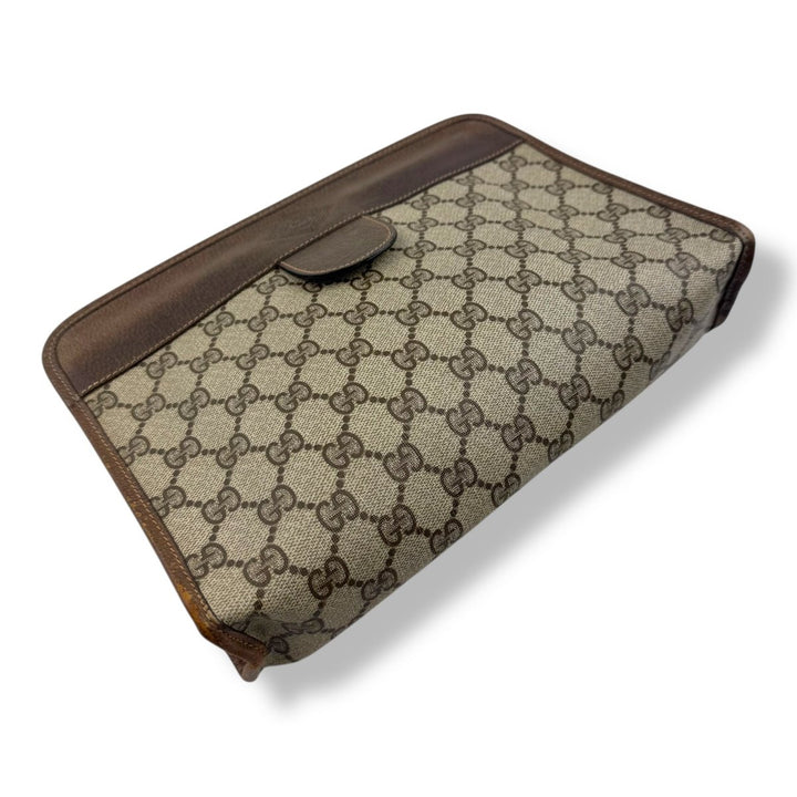Gucci GG Monogram Beige Clutch Pouch Bag - Lux Central