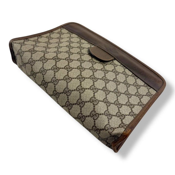 Gucci GG Monogram Beige Clutch Pouch Bag - Lux Central