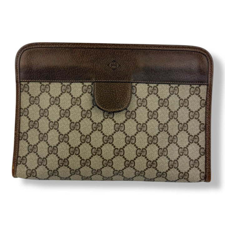 Gucci GG Monogram Beige Clutch Pouch Bag - Lux Central