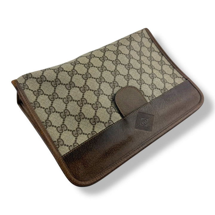 Gucci GG Monogram Beige Clutch Pouch Bag - Lux Central