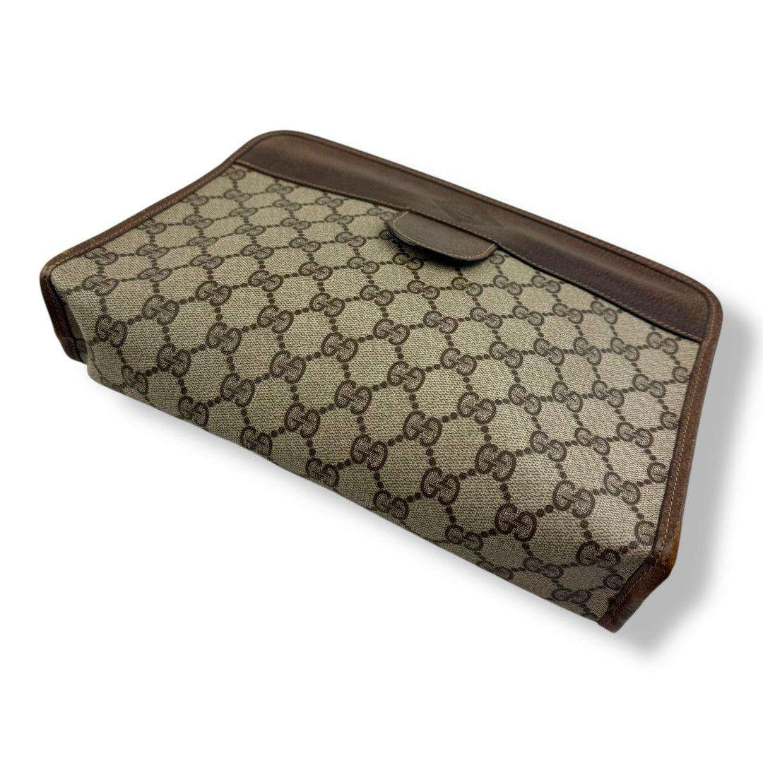 Gucci GG Monogram Beige Clutch Pouch Bag - Lux Central