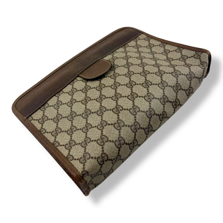Gucci GG Monogram Beige Clutch Pouch Bag - Lux Central