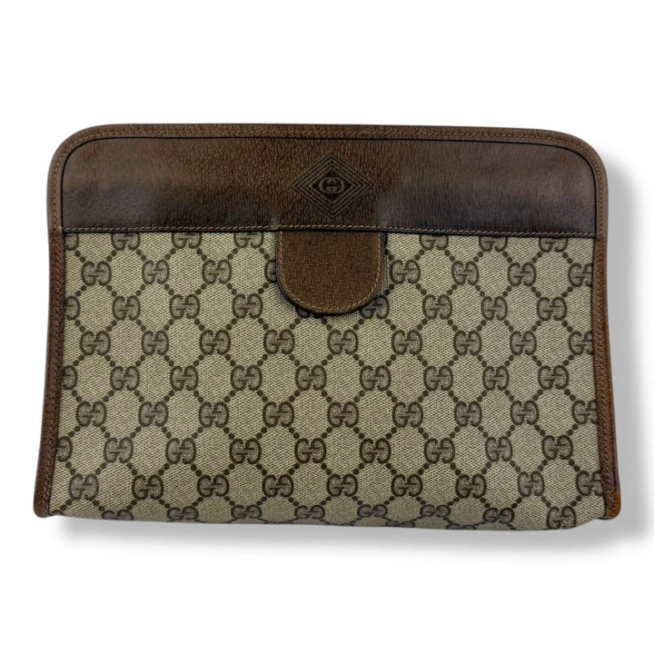 Gucci GG Monogram Beige Clutch Pouch Bag - Lux Central
