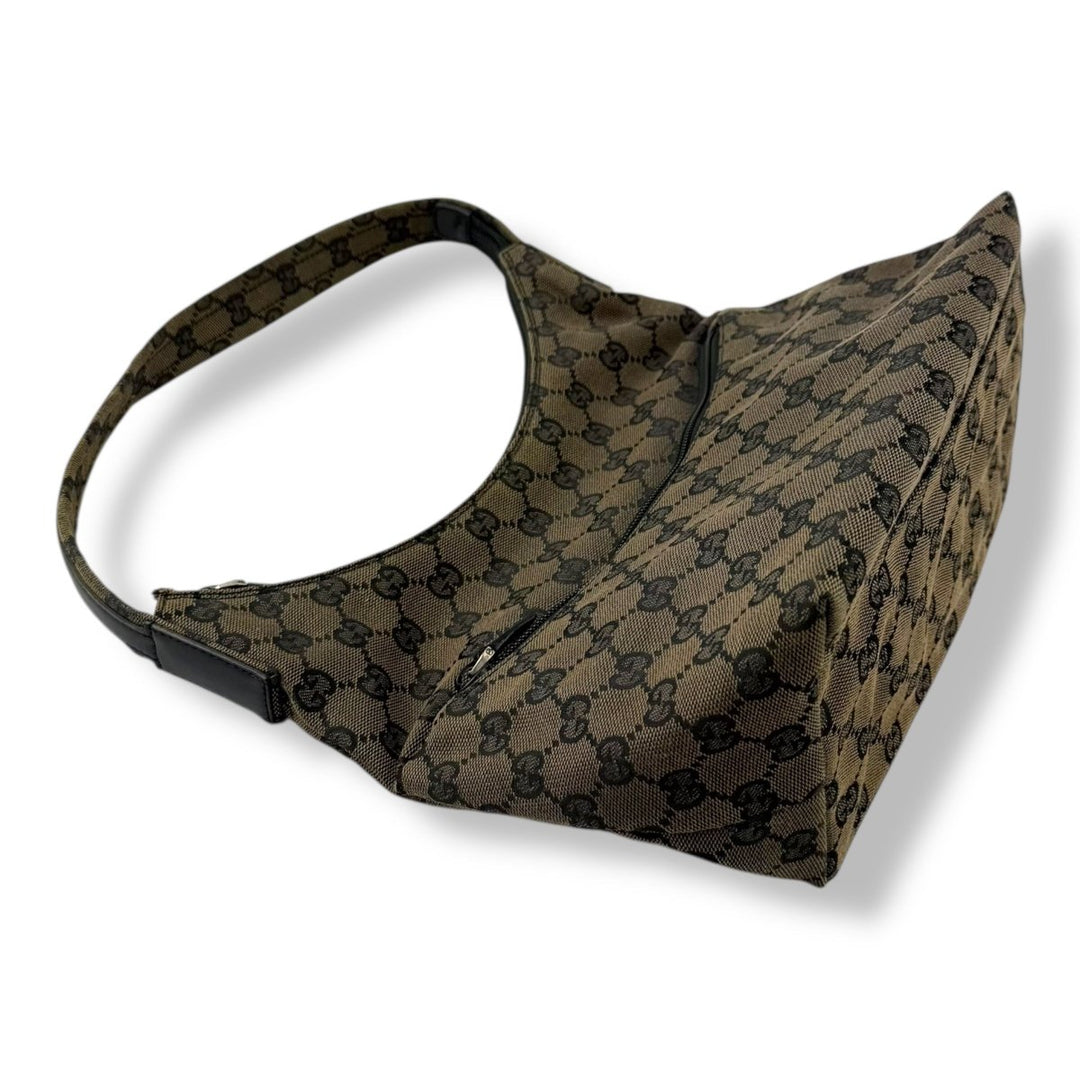 Gucci GG Monogram Beige Hobo Shoulder Handbag - Lux Central