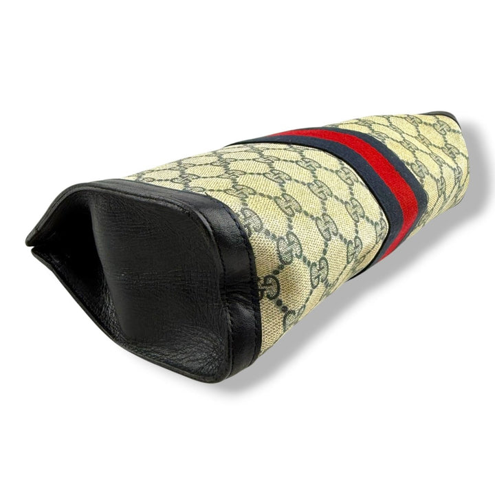 Gucci GG Monogram Beige/Navy Clutch Pouch Bag - Lux Central