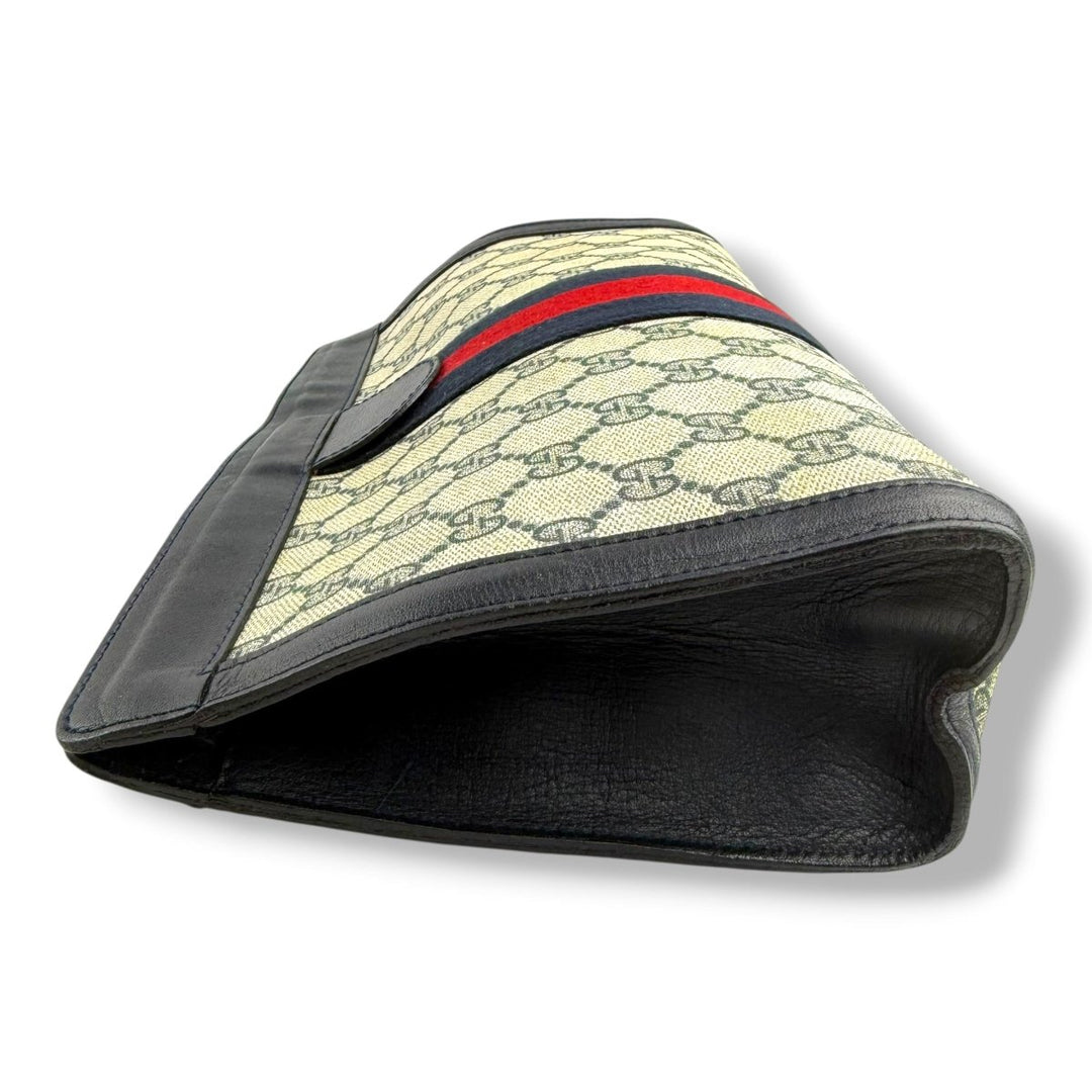 Gucci GG Monogram Beige/Navy Clutch Pouch Bag - Lux Central