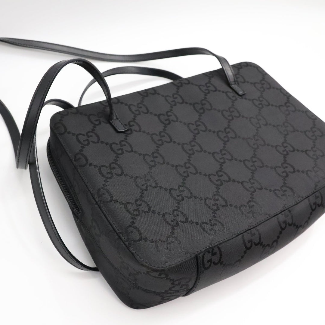 Gucci GG Monogram Black Shoulder Handbag - Lux Central