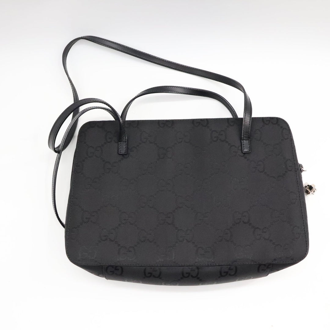 Gucci GG Monogram Black Shoulder Handbag - Lux Central