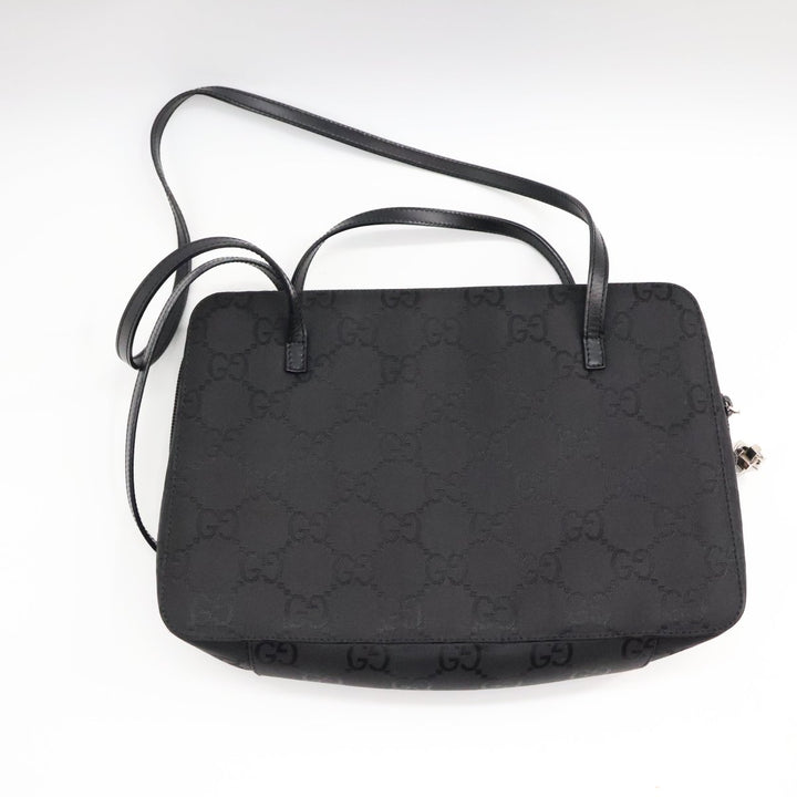 Gucci GG Monogram Black Shoulder Handbag - Lux Central