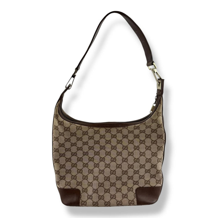 Gucci GG Monogram Brown Hobo Shoulder Handbag - Lux Central