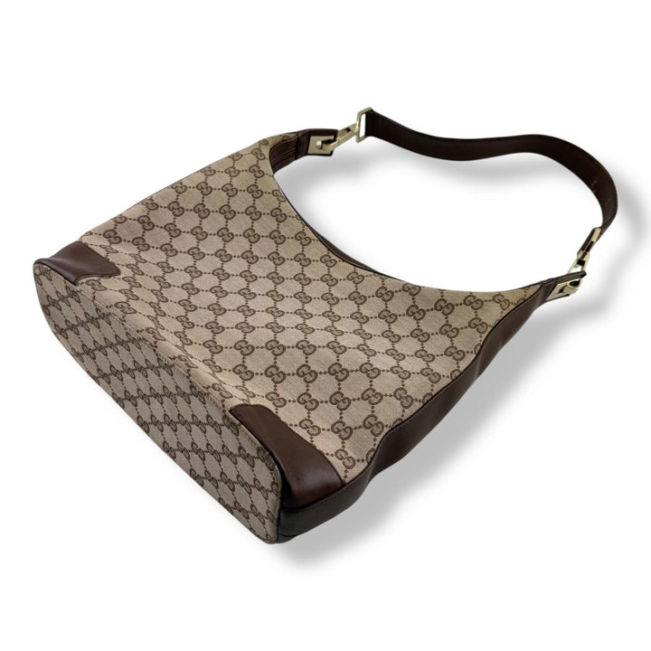 Gucci GG Monogram Brown Hobo Shoulder Handbag - Lux Central