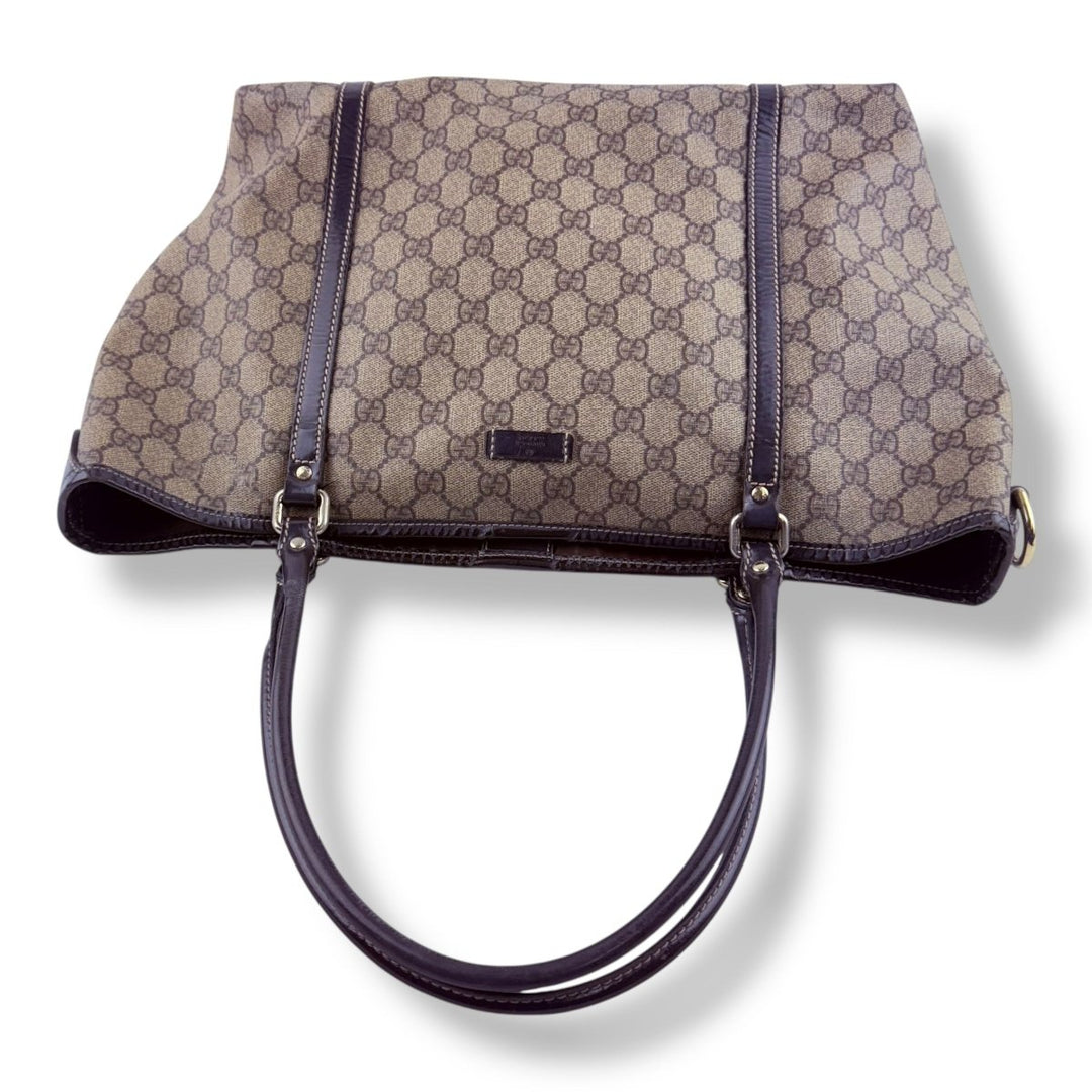 Gucci GG Monogram Canvas Beige Tote Handbag - Lux Central