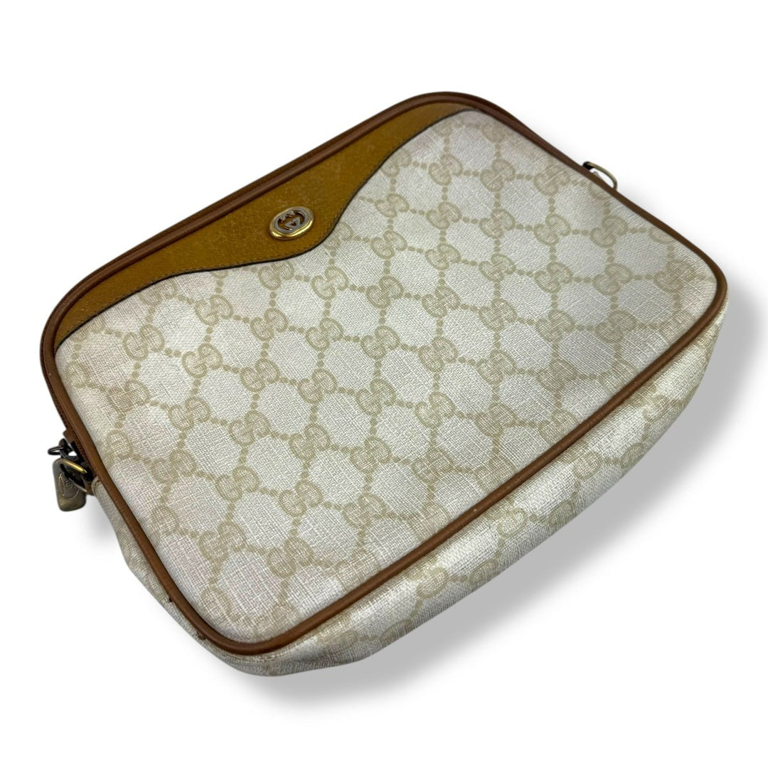 Gucci GG Monogram Cream Shoulder Crossbody Bag - Lux Central