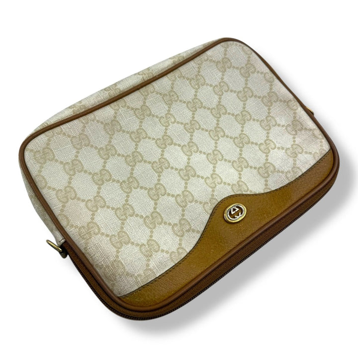 Gucci GG Monogram Cream Shoulder Crossbody Bag - Lux Central