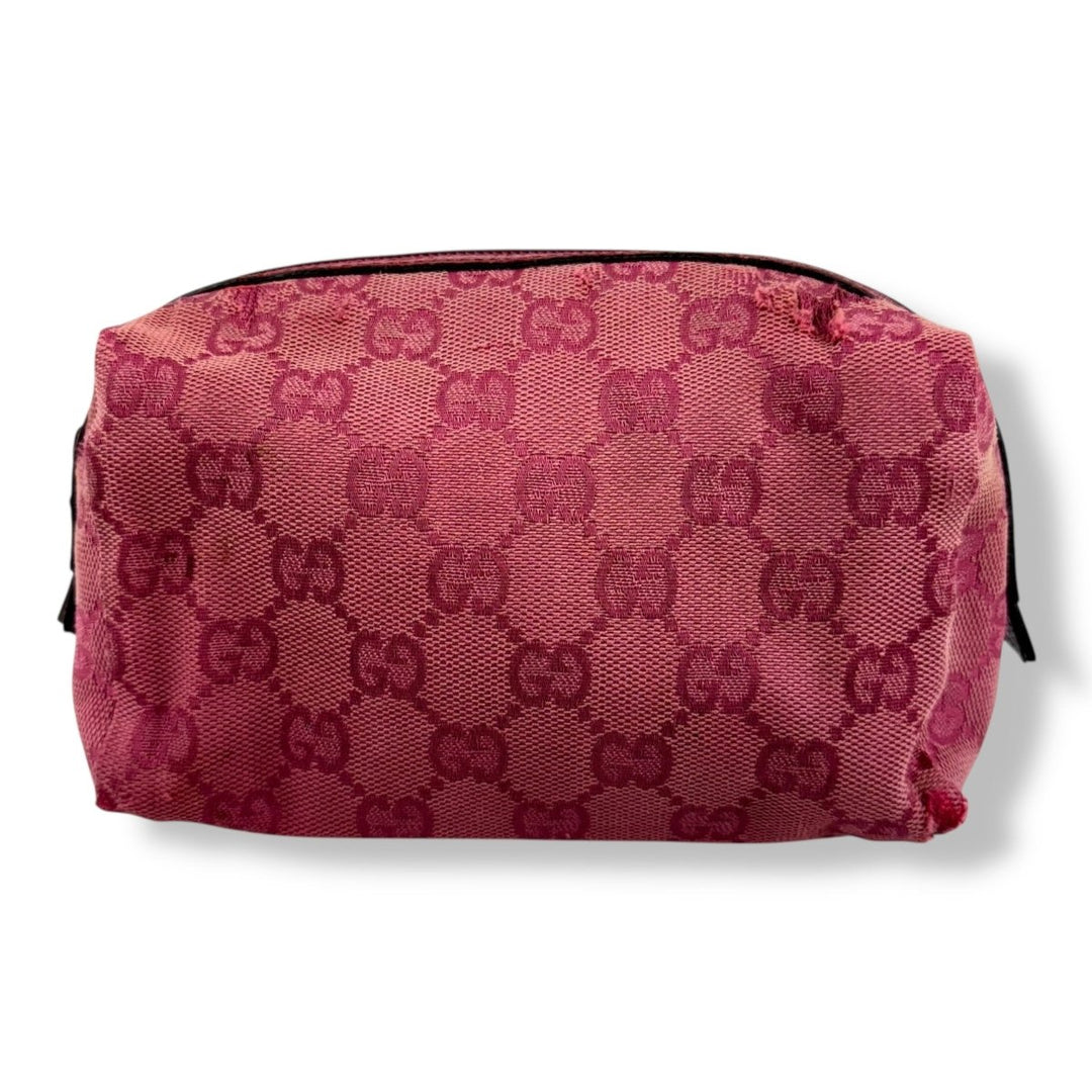 Gucci GG Monogram Pink Canvas Cosmetic Pouch - Lux Central