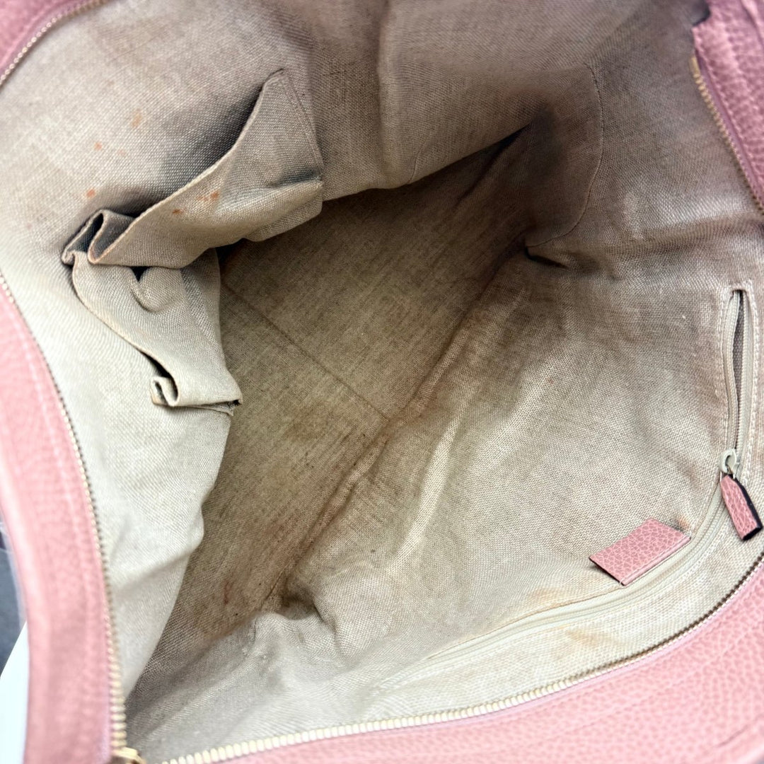 Gucci GG Monogram Pink/Beige Tote Handbag - Lux Central