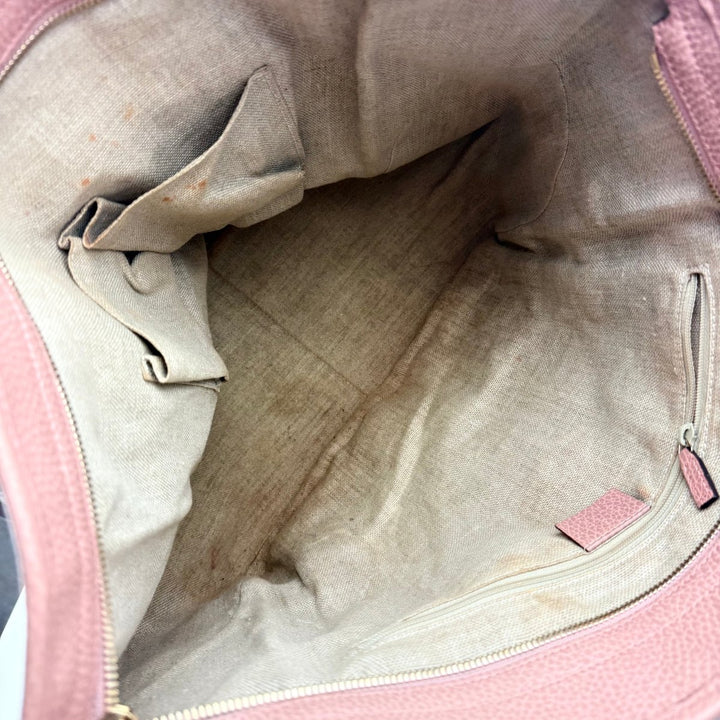 Gucci GG Monogram Pink/Beige Tote Handbag - Lux Central