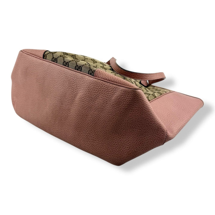 Gucci GG Monogram Pink/Beige Tote Handbag - Lux Central