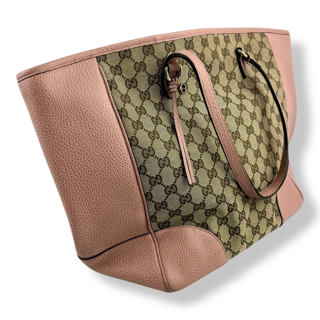Gucci GG Monogram Pink/Beige Tote Handbag - Lux Central