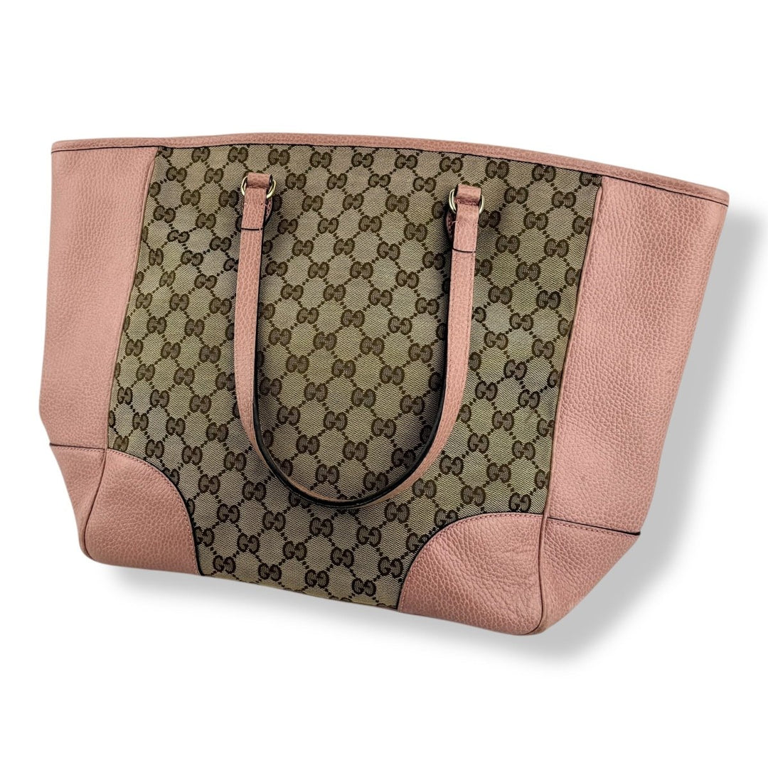 Gucci GG Monogram Pink/Beige Tote Handbag - Lux Central