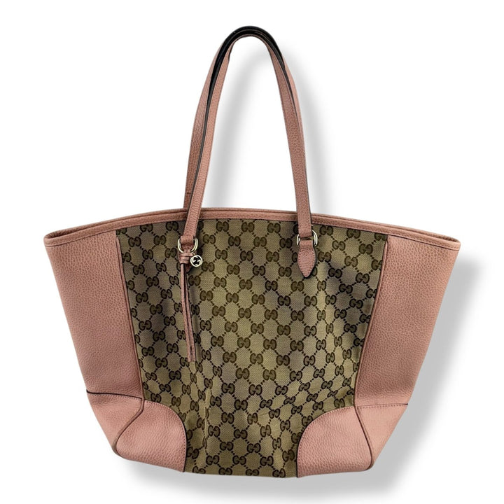 Gucci GG Monogram Pink/Beige Tote Handbag - Lux Central