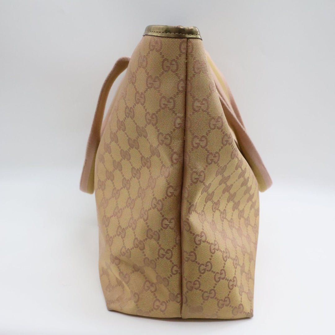 Gucci GG Monogram Sherry Pink Canvas Tote Handbag - Lux Central