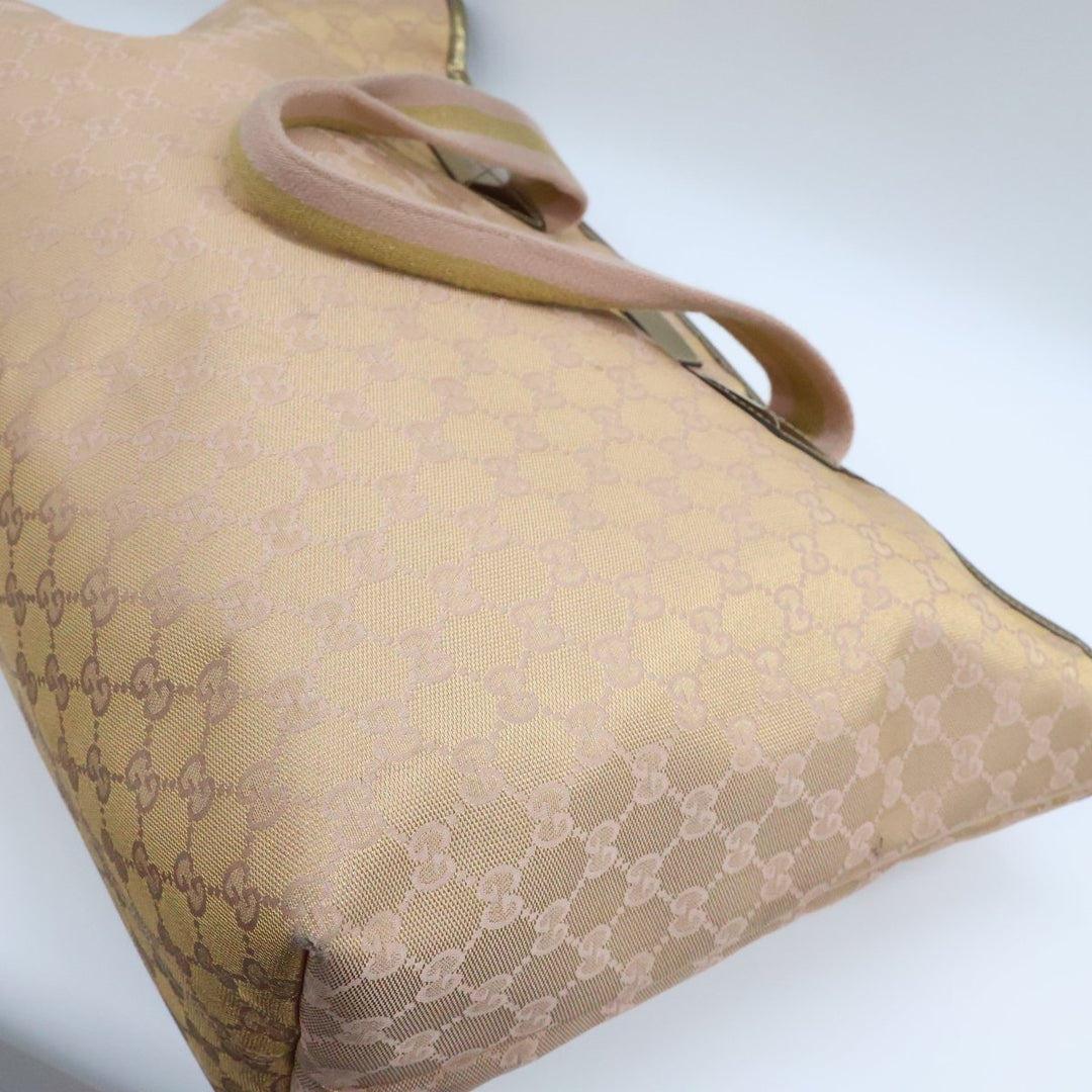 Gucci GG Monogram Sherry Pink Canvas Tote Handbag - Lux Central