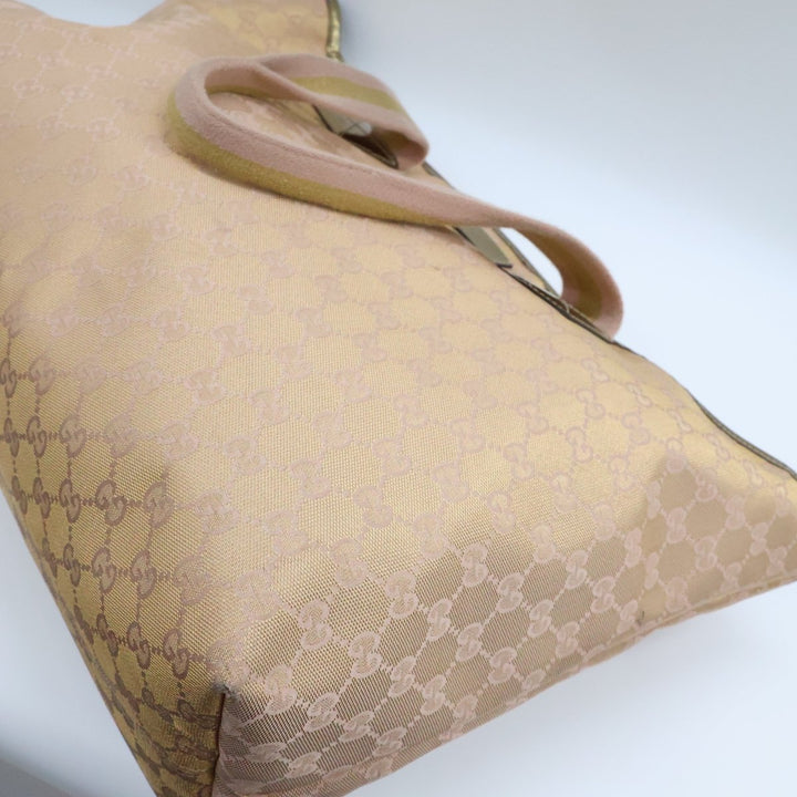 Gucci GG Monogram Sherry Pink Canvas Tote Handbag - Lux Central