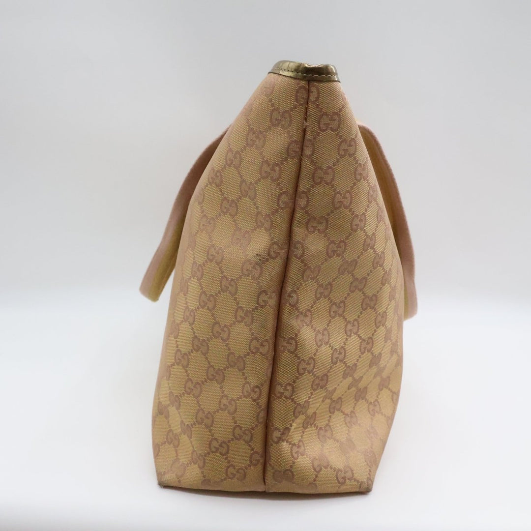 Gucci GG Monogram Sherry Pink Canvas Tote Handbag - Lux Central