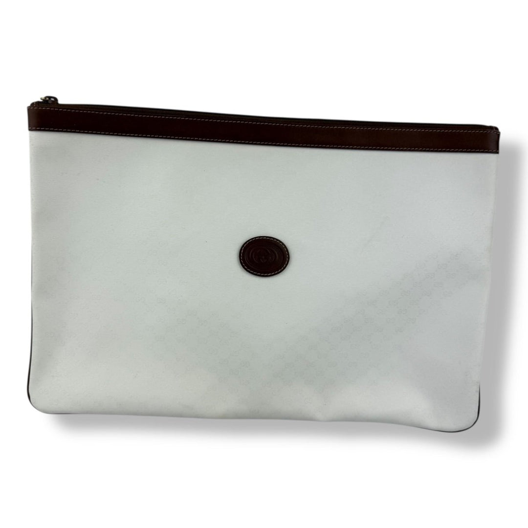 Gucci GG Monogram White Clutch Pouch Bag - Lux Central