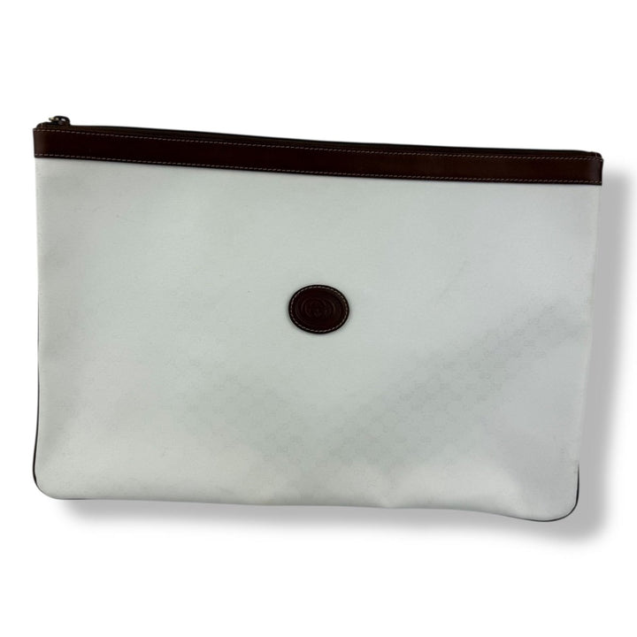 Gucci GG Monogram White Clutch Pouch Bag - Lux Central