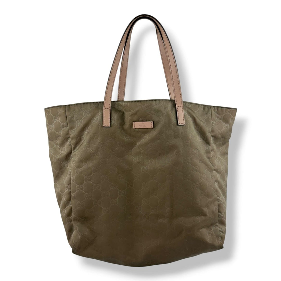 Gucci GG Nylon Beige / Pink Tote Bag - Lux Central