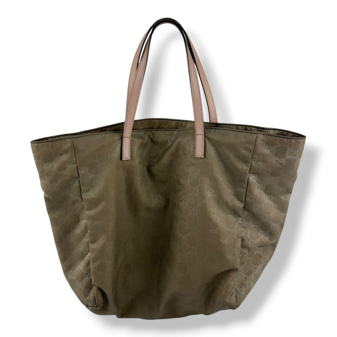 Gucci GG Nylon Beige / Pink Tote Bag - Lux Central