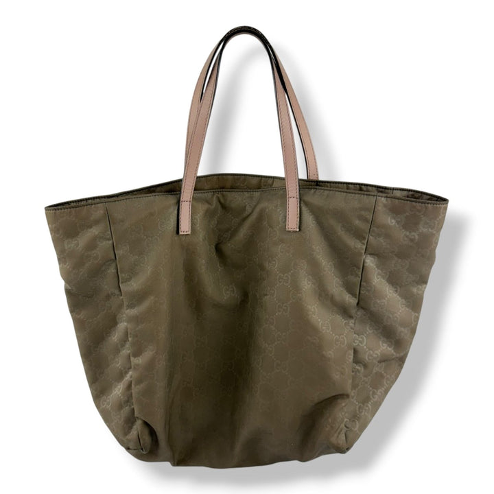 Gucci GG Nylon Beige / Pink Tote Bag - Lux Central