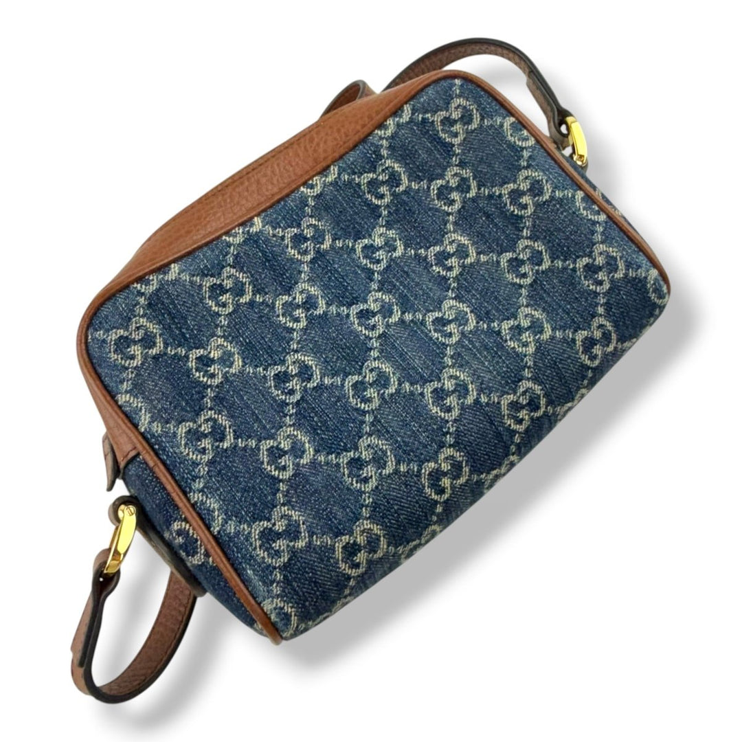 Gucci GG Ophidia Denim Leather Crossbody Bag - Lux Central