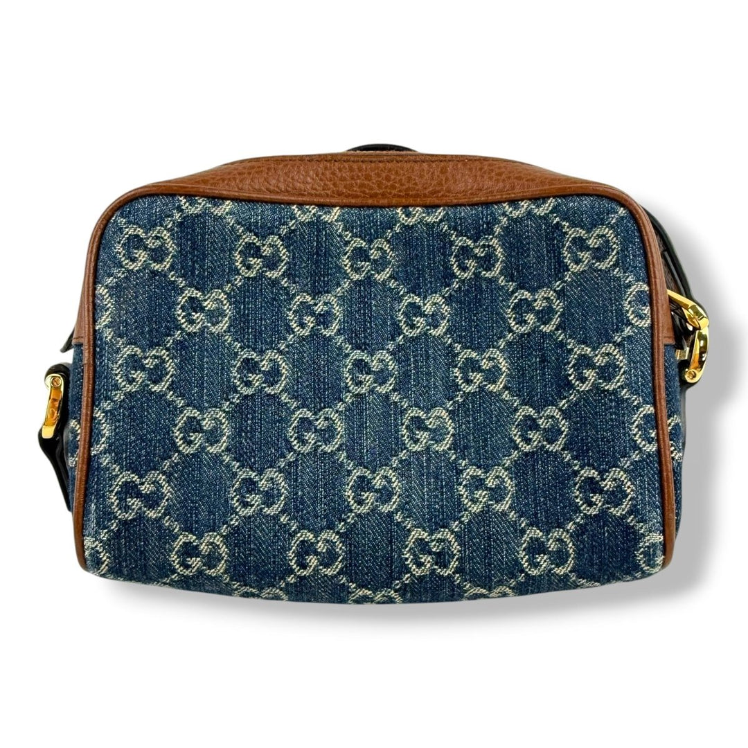 Gucci GG Ophidia Denim Leather Crossbody Bag - Lux Central