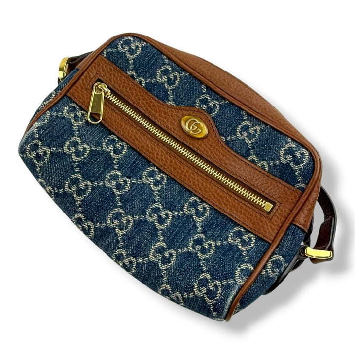 Gucci GG Ophidia Denim Leather Crossbody Bag - Lux Central