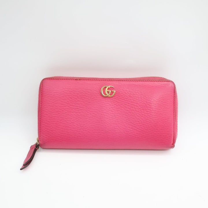 Gucci GG Pink Marmont Zip Around Wallet - Lux Central