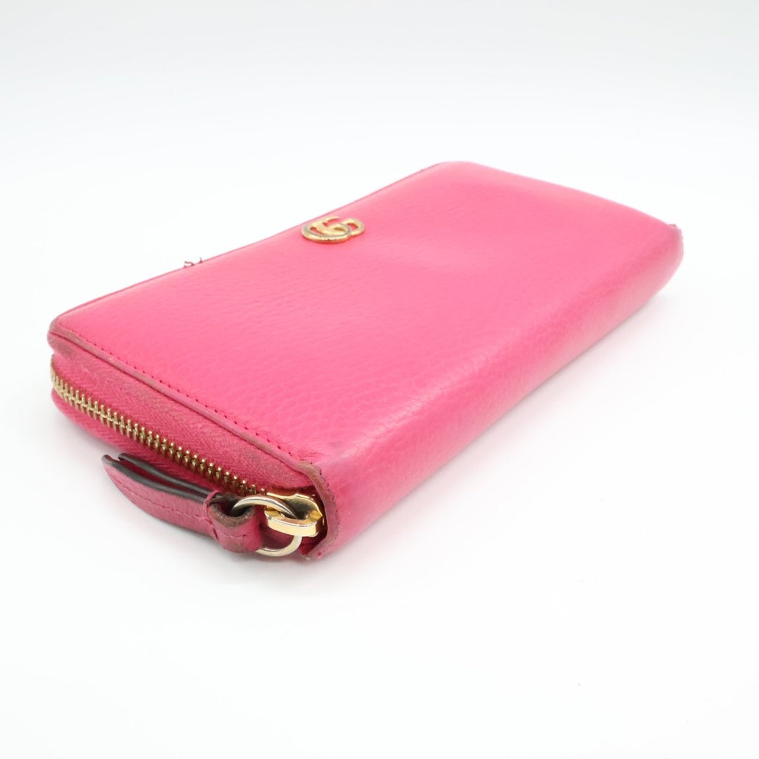 Gucci GG Pink Marmont Zip Around Wallet - Lux Central