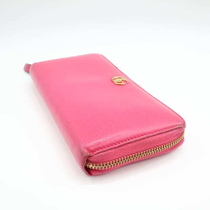 Gucci GG Pink Marmont Zip Around Wallet - Lux Central