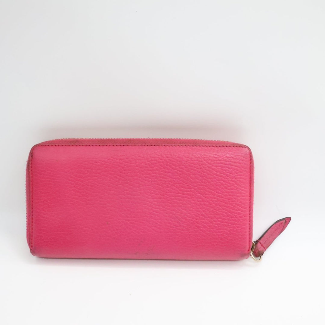 Gucci GG Pink Marmont Zip Around Wallet - Lux Central