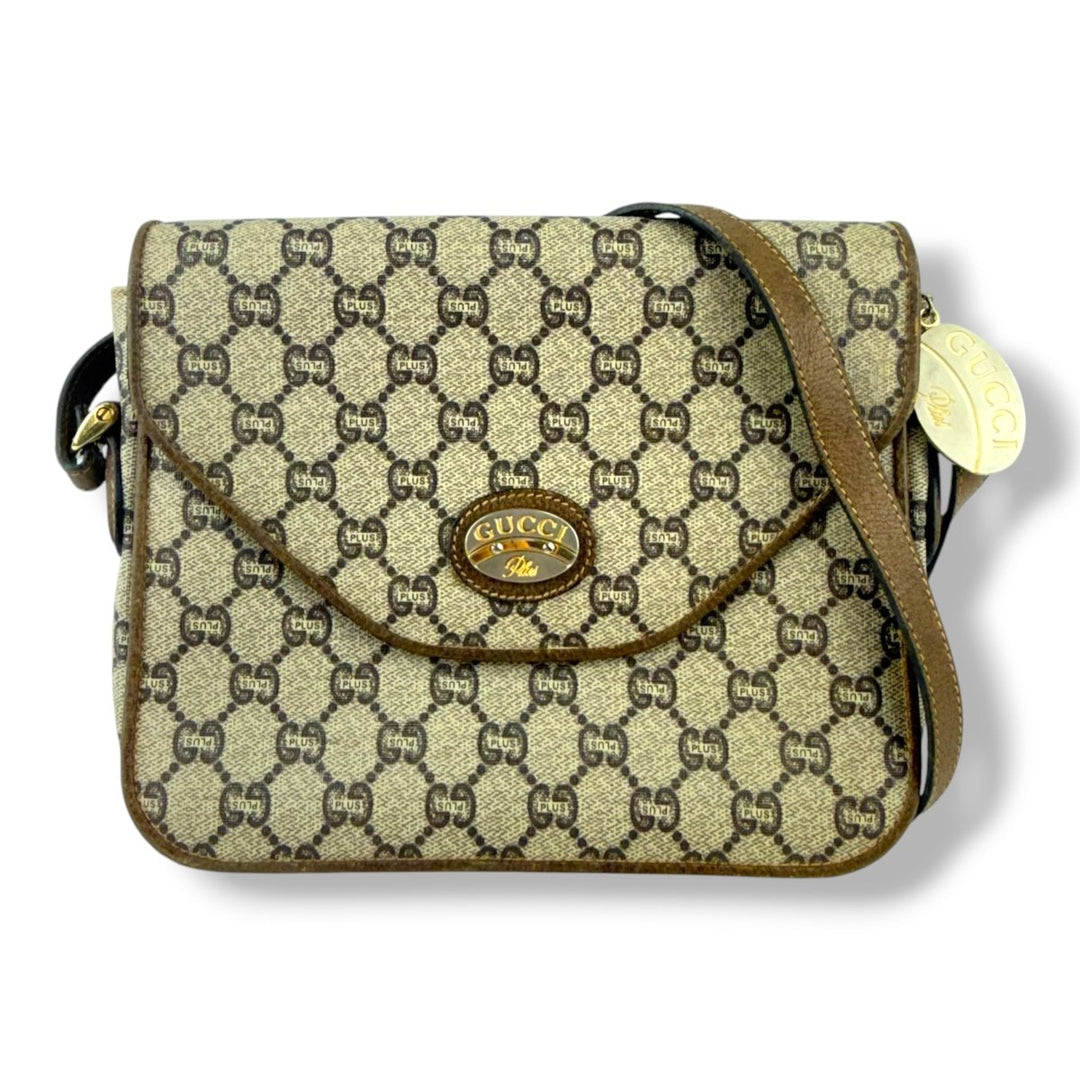 Gucci GG Plus Canvas Beige Crossbody Bag - Lux Central