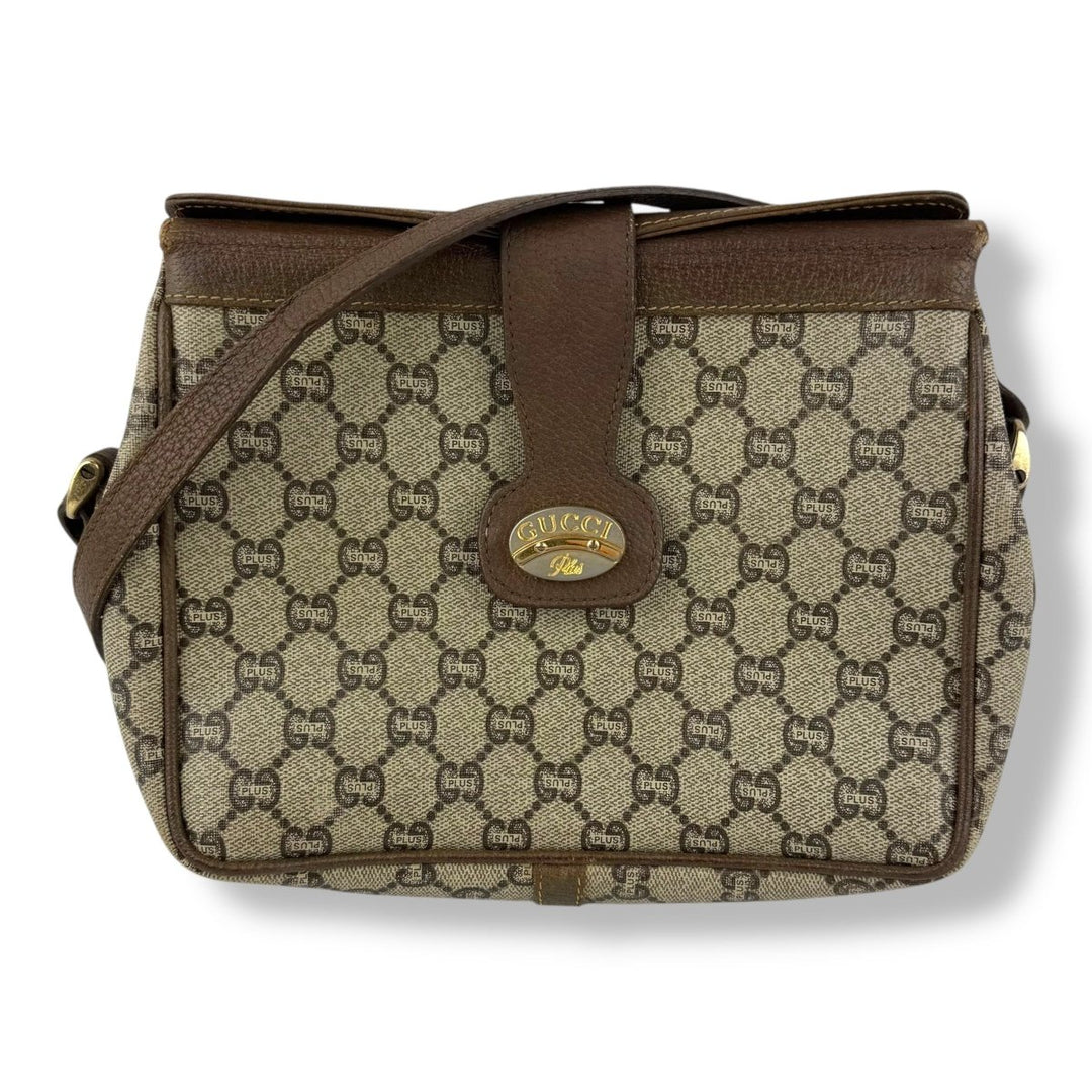 Gucci GG Plus Canvas Beige Shoulder Crossbody Bag - Lux Central