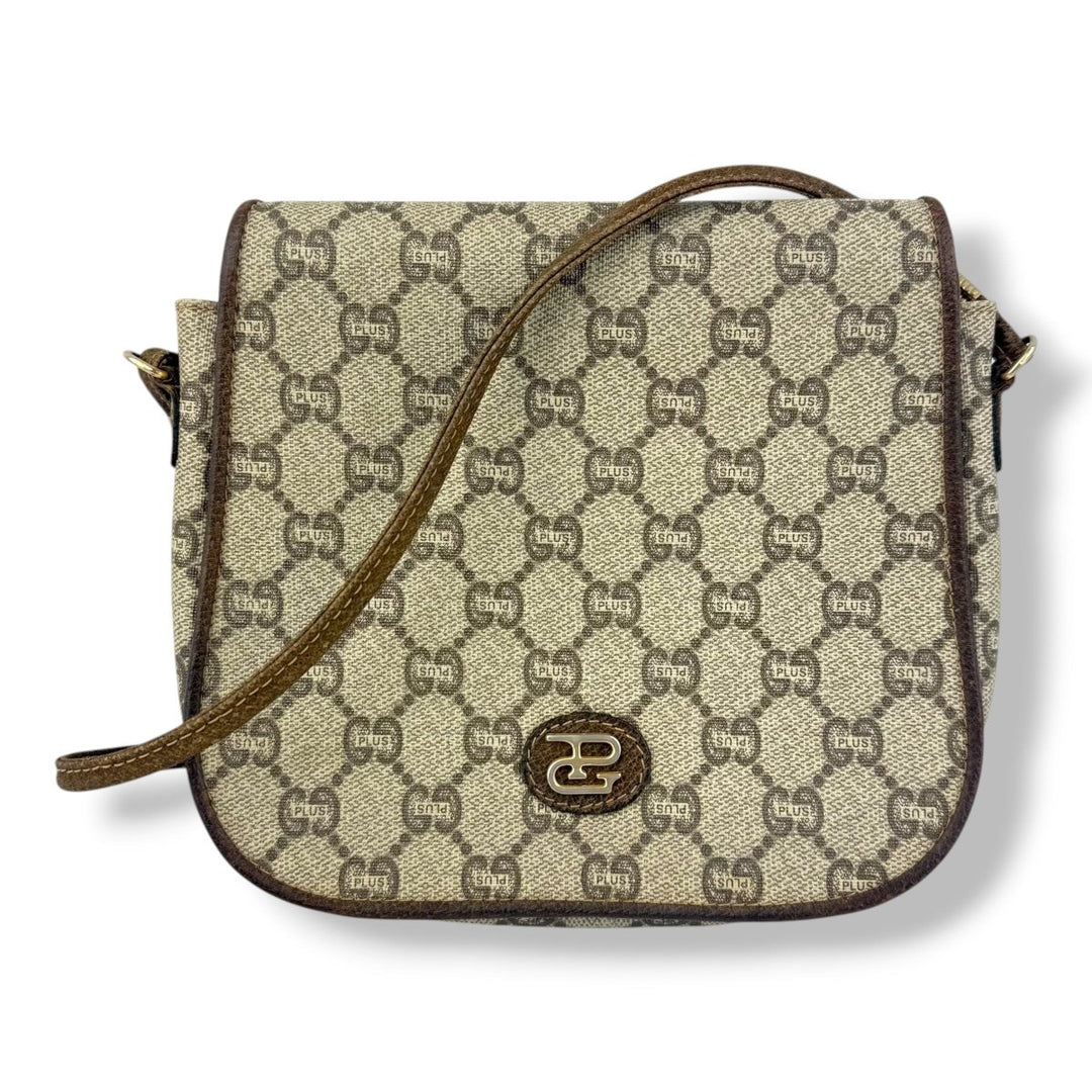 Gucci GG Plus Canvas Beige Shoulder Crossbody Bag - Lux Central