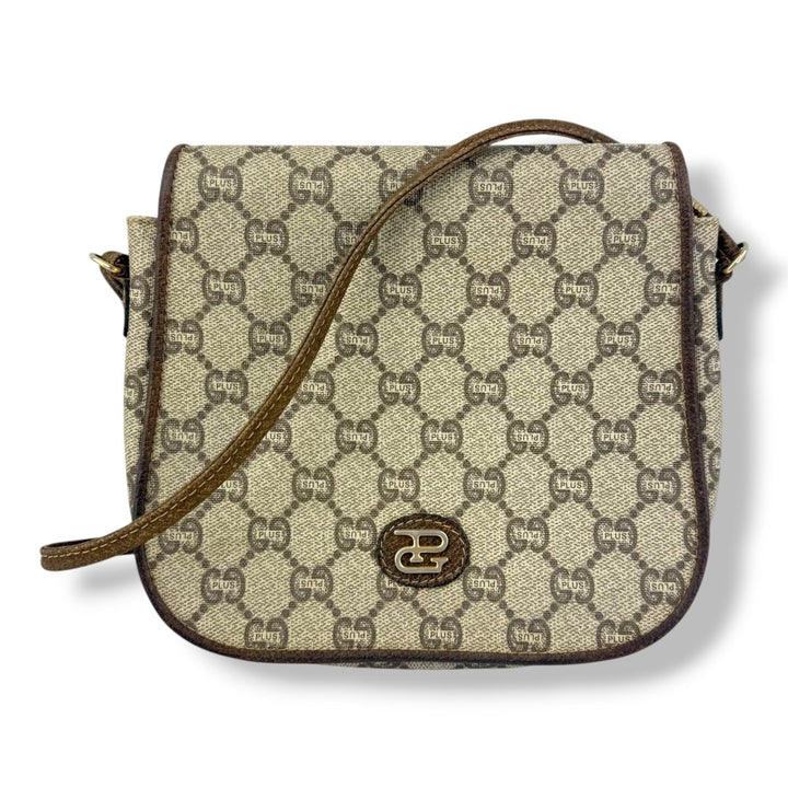 Gucci GG Plus Canvas Beige Shoulder Crossbody Bag - Lux Central