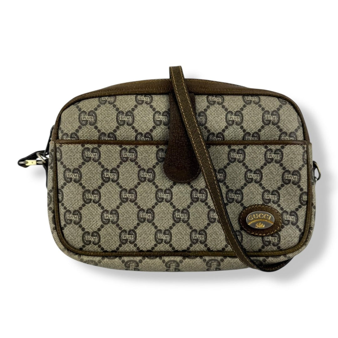 Gucci GG Plus Canvas Beige Shoulder Crossbody Bag - Lux Central