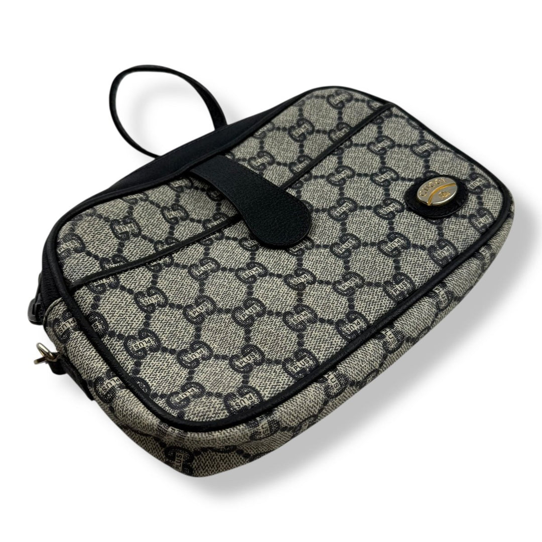 Gucci GG Plus Canvas Beige/Navy Shoulder Crossbody Bag - Lux Central
